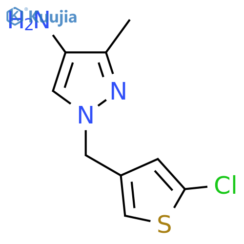 1-(5-chlorothiophen-3-yl)methyl-3-methyl-1H-pyrazol-4-amine structure