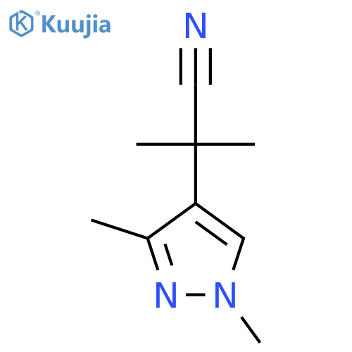 2-(1,3-dimethyl-1H-pyrazol-4-yl)-2-methylpropanenitrile structure