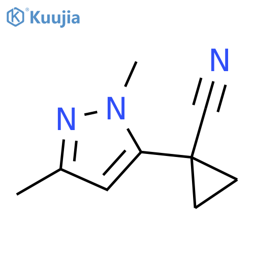 1-(1,3-dimethyl-1H-pyrazol-5-yl)cyclopropane-1-carbonitrile structure