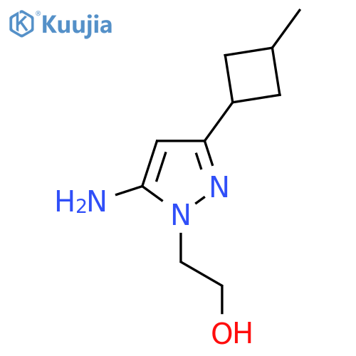 2-[5-amino-3-(3-methylcyclobutyl)-1H-pyrazol-1-yl]ethan-1-ol structure