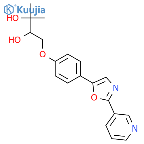 2-methyl-4-[4-(2-pyridin-3-yl-oxazol-5-yl)-phenoxy]-butane-2,3-diol structure