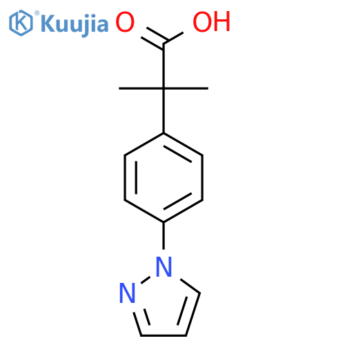 2-methyl-2-4-(1H-pyrazol-1-yl)phenylpropanoic acid structure