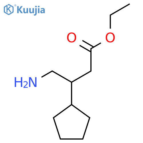 Cyclopentanepropanoic acid, β-(aminomethyl)-, ethyl ester structure
