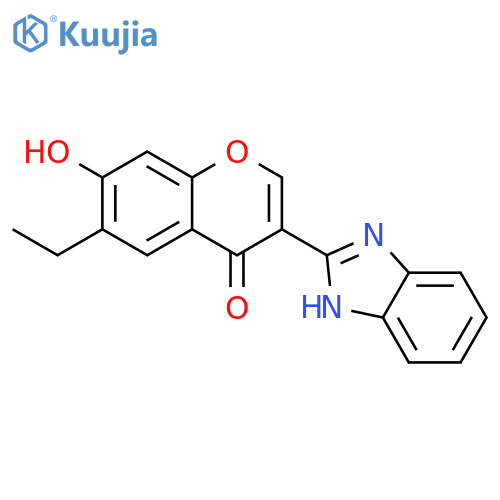 3-(1H-1,3-benzodiazol-2-yl)-6-ethyl-7-hydroxy-4H-chromen-4-one structure