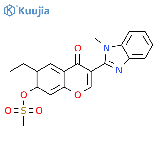 6-ethyl-3-(1-methyl-1H-1,3-benzodiazol-2-yl)-4-oxo-4H-chromen-7-yl methanesulfonate structure