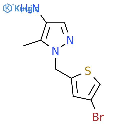 1-(4-bromothiophen-2-yl)methyl-5-methyl-1H-pyrazol-4-amine structure