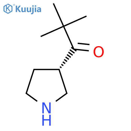 2,2-dimethyl-1-[(3S)-pyrrolidin-3-yl]propan-1-one structure
