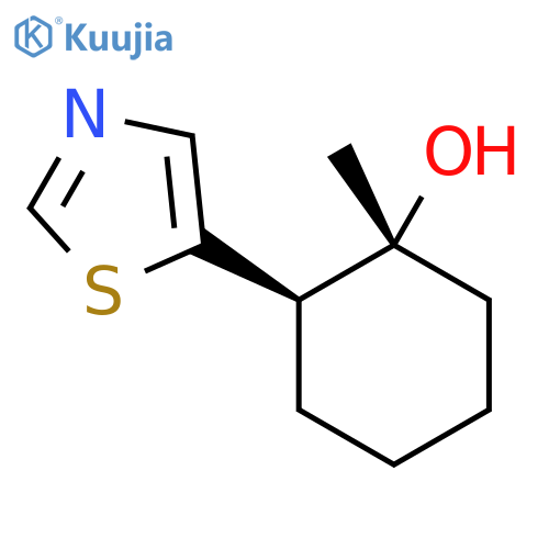 rac-(1R,2R)-1-methyl-2-(1,3-thiazol-5-yl)cyclohexan-1-ol structure