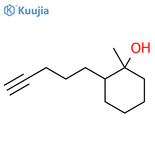 1-methyl-2-(pent-4-yn-1-yl)cyclohexan-1-ol structure