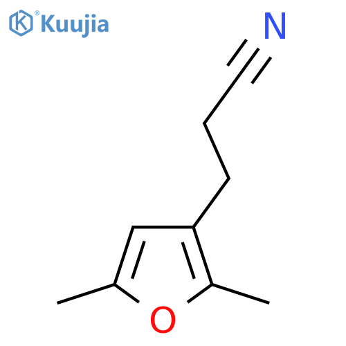 3-(2,5-dimethylfuran-3-yl)propanenitrile structure