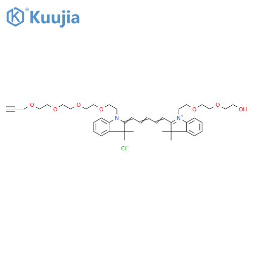 N-(hydroxy-PEG2)-N'-(propargyl-PEG4)-Cy5 structure