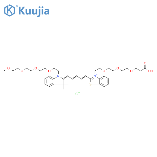 N-(m-PEG4)-3,3-Dimethyl-3H-indole-N'-(acid-PEG3)-Benzothiazole Cy5 structure