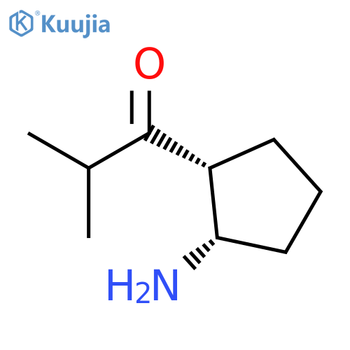 1-Propanone, 1-[(1R,2S)-2-aminocyclopentyl]-2-methyl-, rel- structure