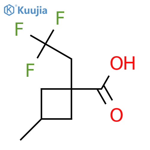 3-methyl-1-(2,2,2-trifluoroethyl)cyclobutane-1-carboxylic acid structure