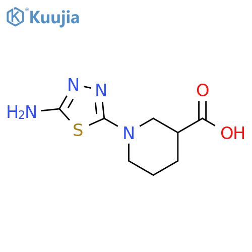 1-(5-Amino-1,3,4-thiadiazol-2-yl)piperidine-3-carboxylic acid structure