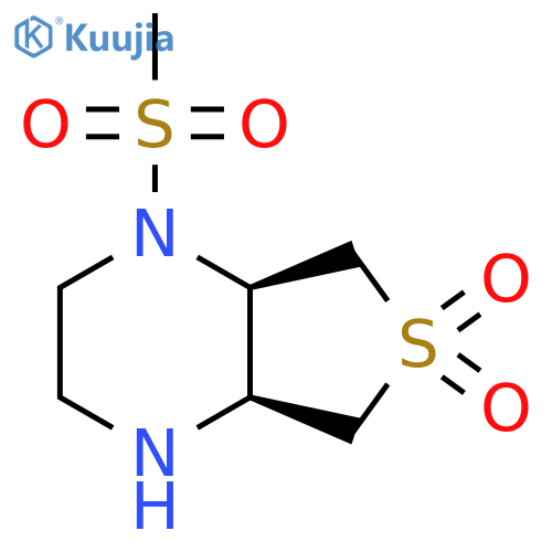 rac-(4aR,7aS)-1-methanesulfonyl-octahydro-6lambda6-thieno[3,4-b]piperazine-6,6-dione structure