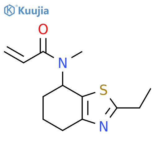 N-(2-ethyl-4,5,6,7-tetrahydro-1,3-benzothiazol-7-yl)-N-methylprop-2-enamide structure