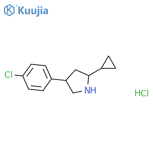 Pyrrolidine, 4-(4-chlorophenyl)-2-cyclopropyl-, hydrochloride (1:1) structure