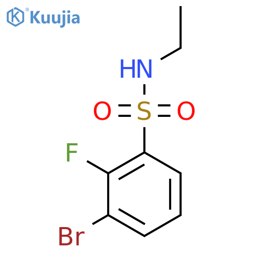 3-bromo-N-ethyl-2-fluorobenzene-1-sulfonamide structure