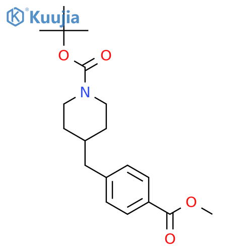 1-Piperidinecarboxylic acid, 4-[[4-(methoxycarbonyl)phenyl]methyl]-,1,1-dimethylethyl ester structure