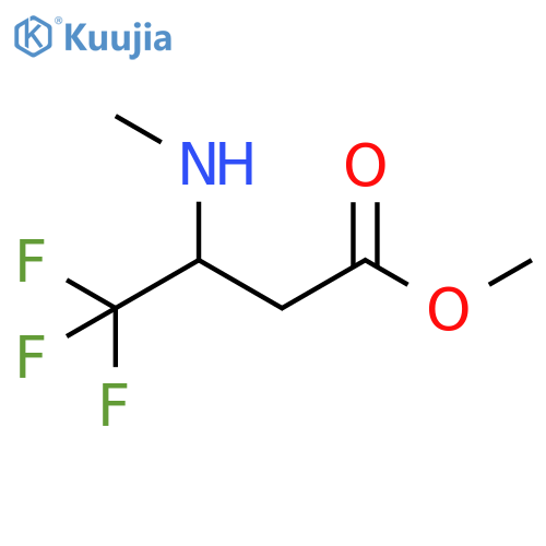 Butanoic acid, 4,4,4-trifluoro-3-(methylamino)-, methyl ester structure