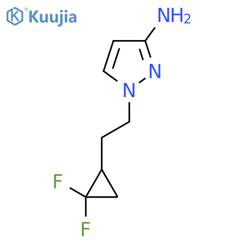 1-2-(2,2-difluorocyclopropyl)ethyl-1H-pyrazol-3-amine structure