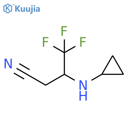 3-(cyclopropylamino)-4,4,4-trifluorobutanenitrile structure