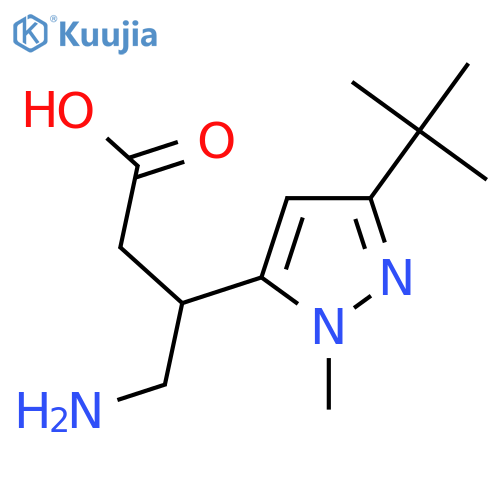 4-amino-3-(3-tert-butyl-1-methyl-1H-pyrazol-5-yl)butanoic acid structure