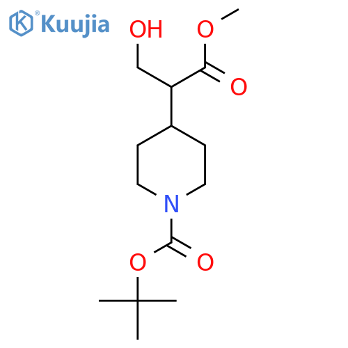 tert-butyl 4-(3-hydroxy-1-methoxy-1-oxopropan-2-yl)piperidine-1-carboxylate structure