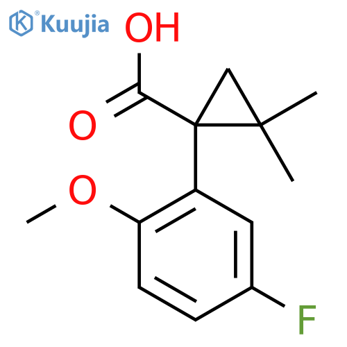 1-(5-fluoro-2-methoxyphenyl)-2,2-dimethylcyclopropane-1-carboxylic acid structure