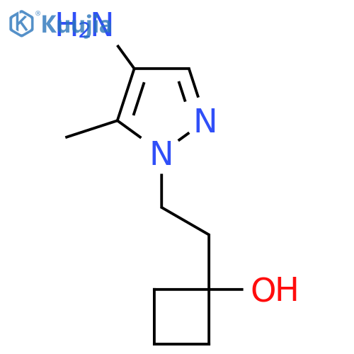 1-2-(4-amino-5-methyl-1H-pyrazol-1-yl)ethylcyclobutan-1-ol structure