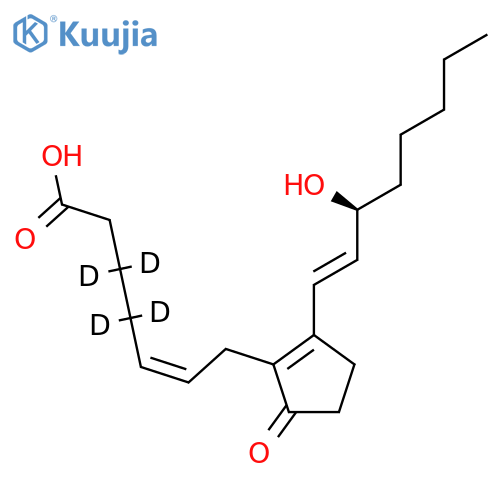 9-oxo-15S-hydroxy-prosta-5Z,8(12),13E-trien-1-oic-3,3,4,4-d4acid structure
