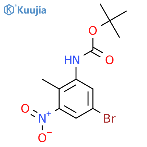 tert-butyl N-(5-bromo-2-methyl-3-nitrophenyl)carbamate structure