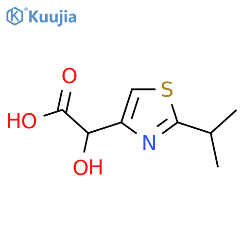 2-hydroxy-2-2-(propan-2-yl)-1,3-thiazol-4-ylacetic acid structure