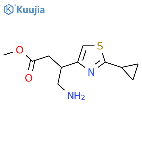 Methyl 4-amino-3-(2-cyclopropyl-1,3-thiazol-4-yl)butanoate structure