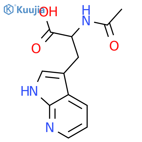 (R)-2-Acetamido-3-(1H-pyrrolo[2,3-b]pyridin-3-yl)propanoic acid structure
