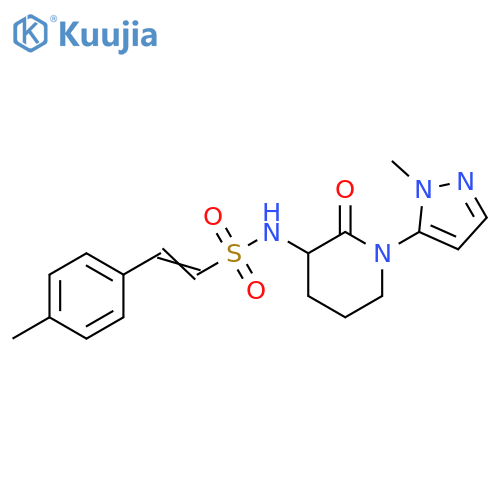 2-(4-Methylphenyl)-N-[1-(1-methyl-1H-pyrazol-5-yl)-2-oxo-3-piperidinyl]ethenesulfonamide structure