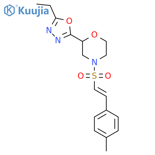 2-(5-Ethyl-1,3,4-oxadiazol-2-yl)-4-[2-(4-methylphenyl)ethenesulfonyl]morpholine structure