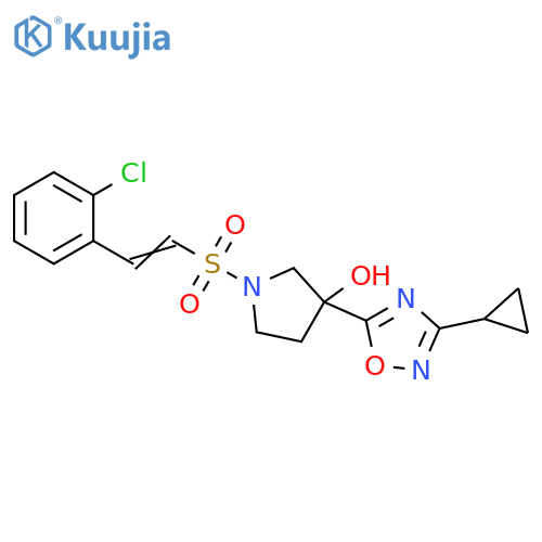 1-[[2-(2-Chlorophenyl)ethenyl]sulfonyl]-3-(3-cyclopropyl-1,2,4-oxadiazol-5-yl)-3-pyrrolidinol structure