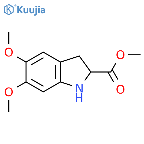 methyl 5,6-dimethoxy-2,3-dihydro-1H-indole-2-carboxylate structure