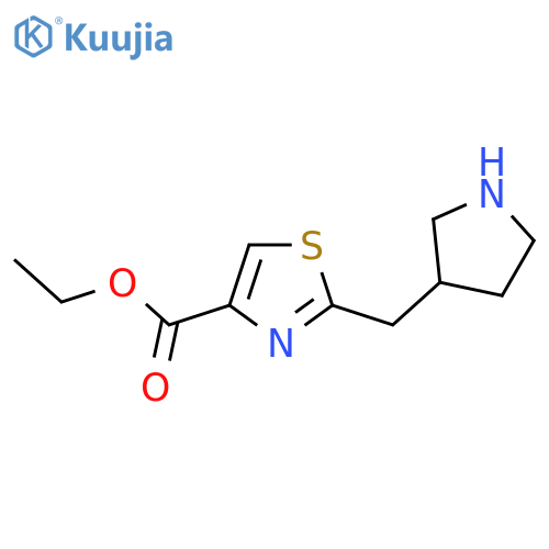 Ethyl 2-[(pyrrolidin-3-yl)methyl]-1,3-thiazole-4-carboxylate structure