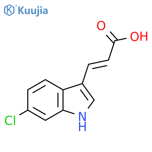 3-(6-chloro-1H-indol-3-yl)prop-2-enoic acid structure