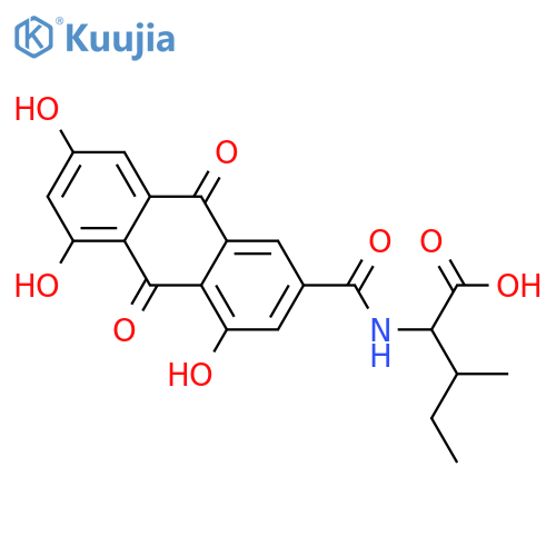 4,5,7-Trihydroxyanthraquinone-2-carboxylic acid; L-Isoleucine amide structure
