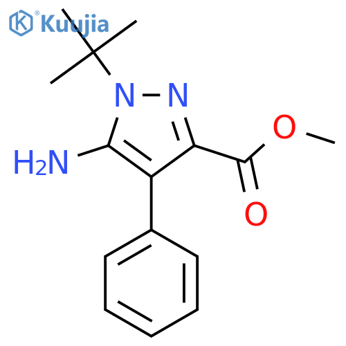 methyl 5-amino-1-tert-butyl-4-phenyl-1H-pyrazole-3-carboxylate structure