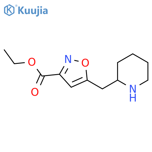 Ethyl 5-(piperidin-2-ylmethyl)-1,2-oxazole-3-carboxylate structure