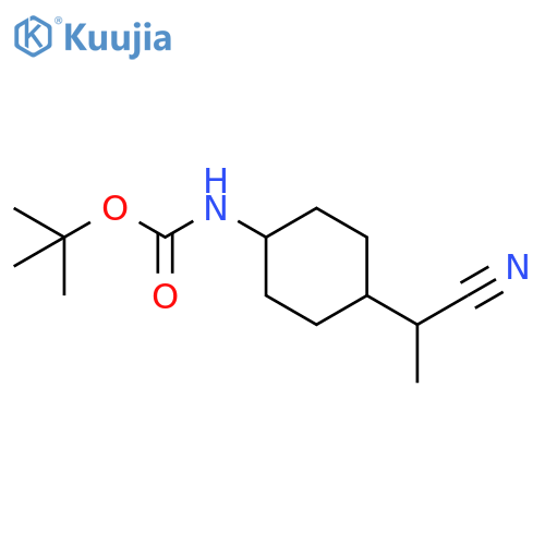 tert-butyl N-4-(1-cyanoethyl)cyclohexylcarbamate structure