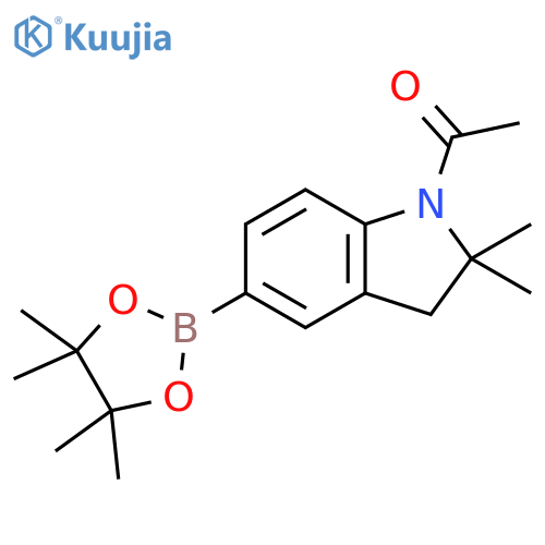 1-2,2-dimethyl-5-(tetramethyl-1,3,2-dioxaborolan-2-yl)-2,3-dihydro-1H-indol-1-ylethan-1-one structure