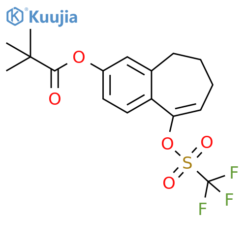 9-(((Trifluoromethyl)sulfonyl)oxy)-6,7-dihydro-5H-benzo[7]annulen-3-yl pivalate structure