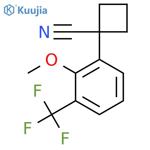 1-2-methoxy-3-(trifluoromethyl)phenylcyclobutane-1-carbonitrile structure