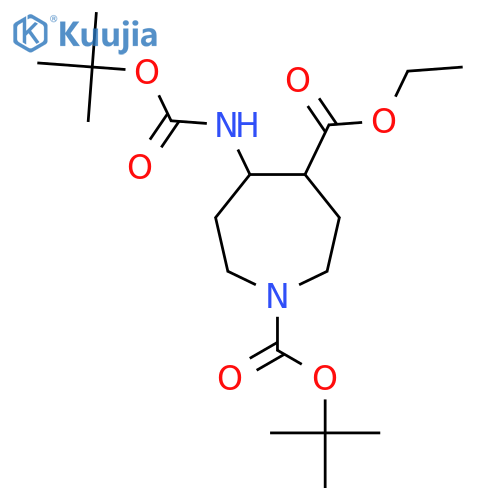 1-tert-butyl 4-ethyl 5-{(tert-butoxy)carbonylamino}azepane-1,4-dicarboxylate structure